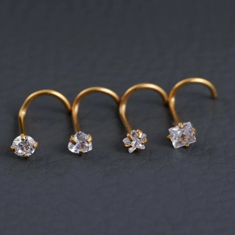 3for$20 HUGE DEAL 4pcs Rhinestone Decorated nose Piercing